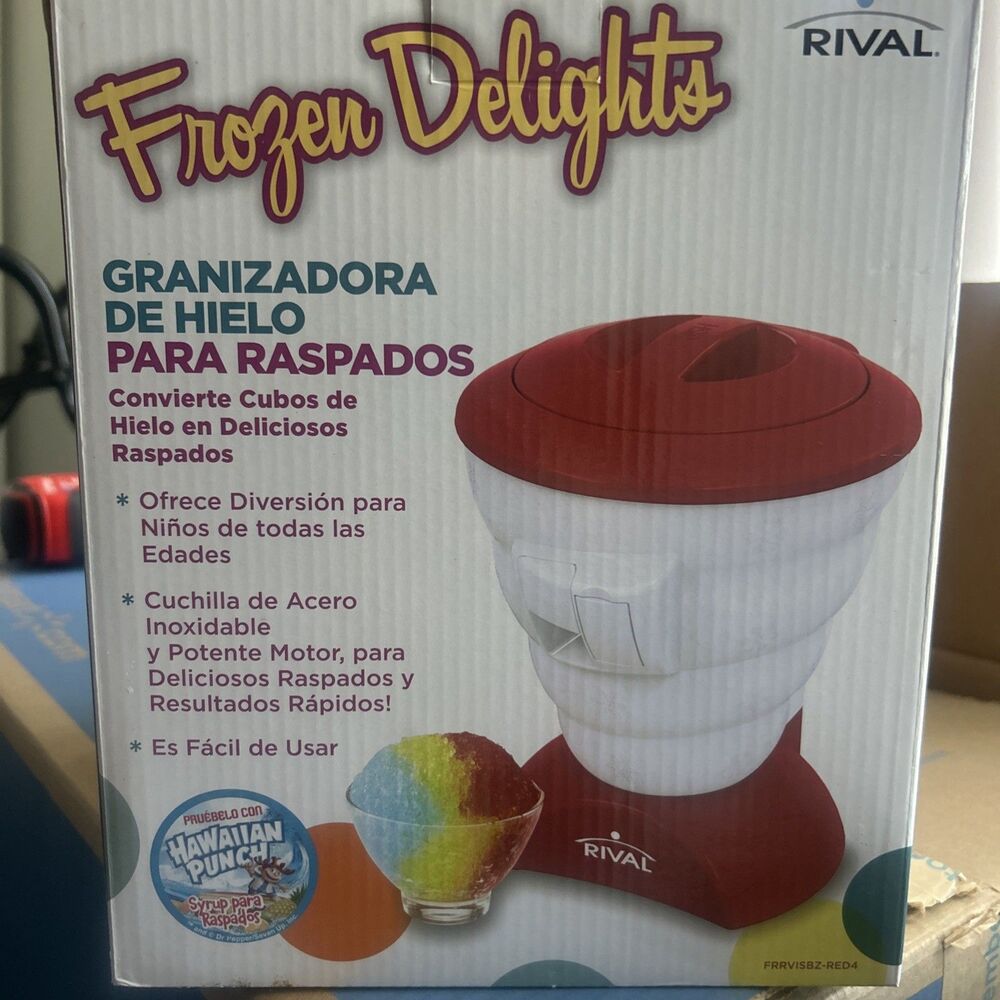 Rival Frozen Delights Snow Cone Maker Red White Ice Shaver Party Central Kids